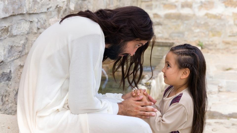 Jesus and little girl New Commandments